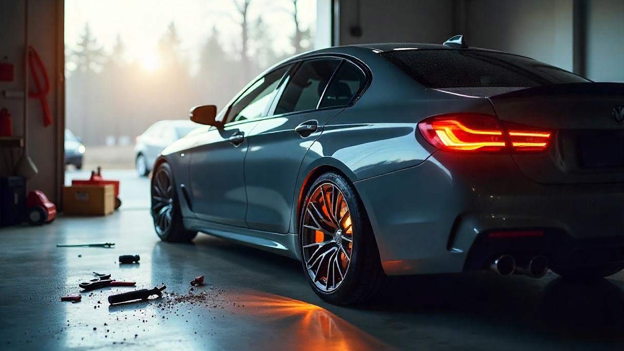 Pkw mit Getriebeschaden in einer Werkstatt in Düren; Leitfaden zum fairen Verkauf.